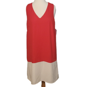 Ophelia Roe Sleeveless Dress Medium Red Cream